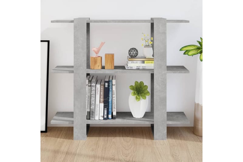 beBasic Bokhylla/rumsavdelare betonggrå 100x30x87 cm - Förvaring - Hyllor - Bokhylla
