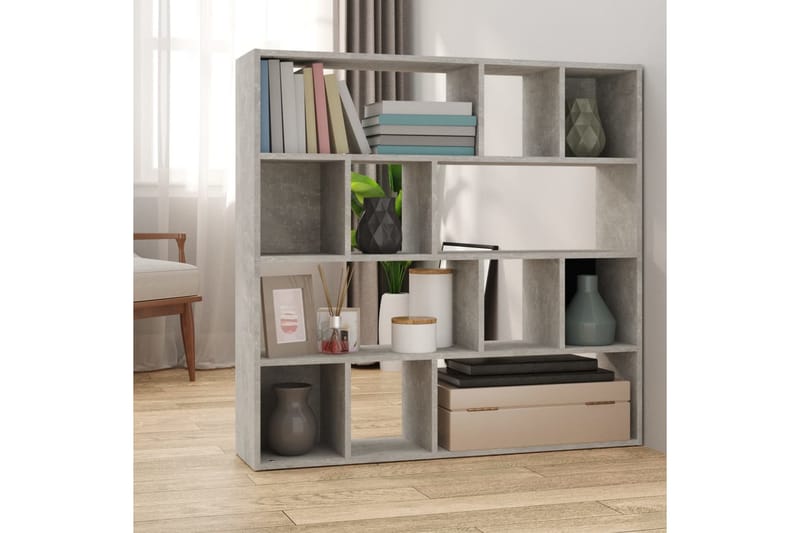 beBasic Bokhylla/rumsavdelare betonggrå 105x24x102 cm - Förvaring - Hyllor - Bokhylla