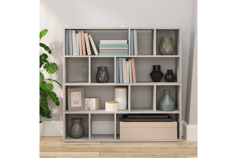 beBasic Bokhylla/rumsavdelare betonggrå 105x24x102 cm - Förvaring - Hyllor - Bokhylla