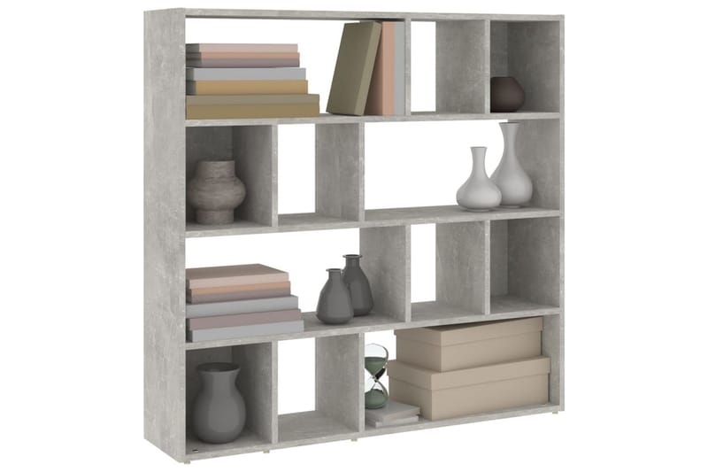 beBasic Bokhylla/rumsavdelare betonggrå 105x24x102 cm - Förvaring - Hyllor - Bokhylla