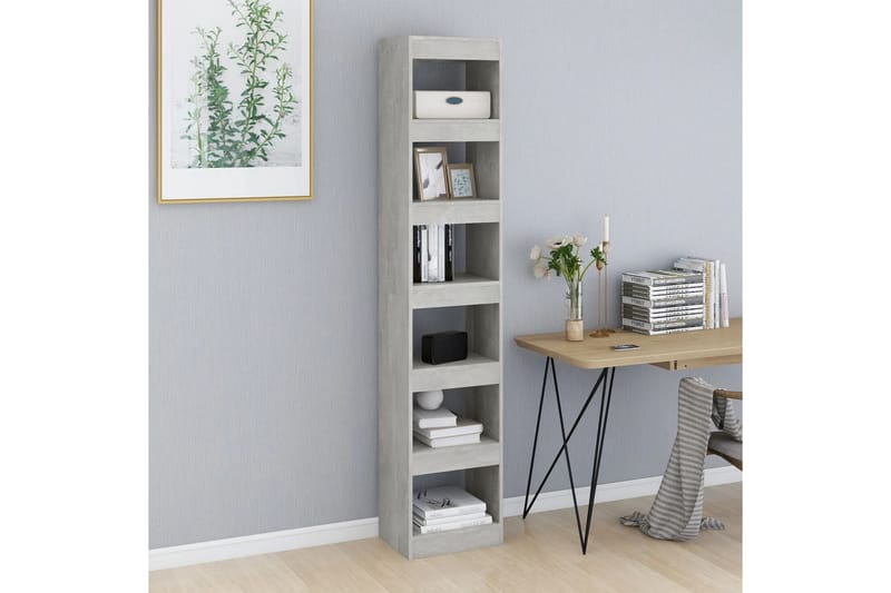 beBasic Bokhylla/Rumsavdelare betonggrå 40x30x198 cm - Förvaring - Hyllor - Bokhylla