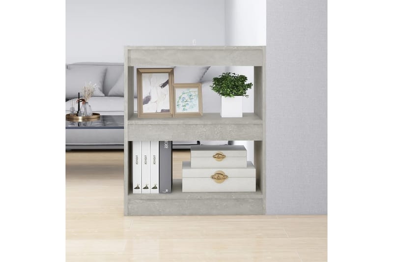 beBasic Bokhylla/Rumsavdelare betonggrå 60x30x72 cm - Förvaring - Hyllor - Bokhylla