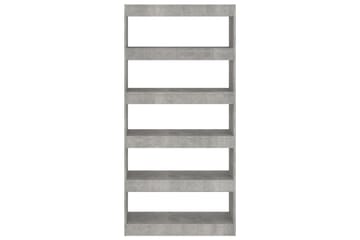 beBasic Bokhylla/Rumsavdelare betonggrå 80x30x166 cm konstruerat trä - Förvaring - Hyllor - Bokhylla