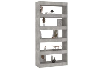 beBasic Bokhylla/Rumsavdelare betonggrå 80x30x166 cm konstruerat trä - Förvaring - Hyllor - Bokhylla