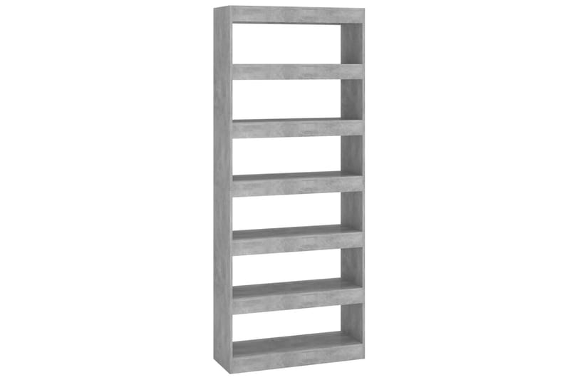 beBasic Bokhylla/Rumsavdelare betonggrå 80x30x198 cm konstruerat trä - Förvaring - Hyllor - Bokhylla