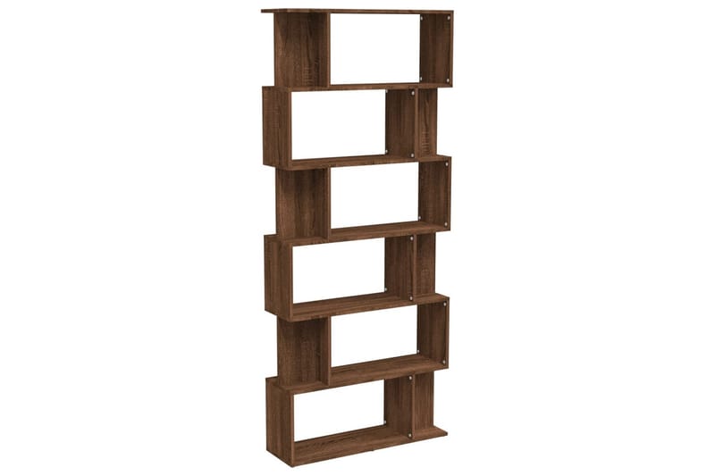 beBasic Bokhylla/Rumsavdelare Brun ek 80x24x192 cm konstruerat trä - Förvaring - Hyllor - Bokhylla