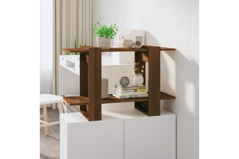 beBasic Bokhylla/Rumsavdelare brun ek 80x30x51 cm - Förvaring - Hyllor - Bokhylla
