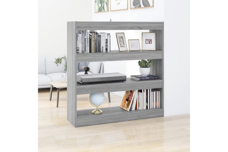 beBasic Bokhylla/rumsavdelare grå sonoma 100x30x103 cm - Förvaring - Hyllor - Bokhylla