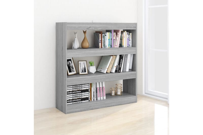 beBasic Bokhylla/rumsavdelare grå sonoma 100x30x103 cm - Förvaring - Hyllor - Bokhylla