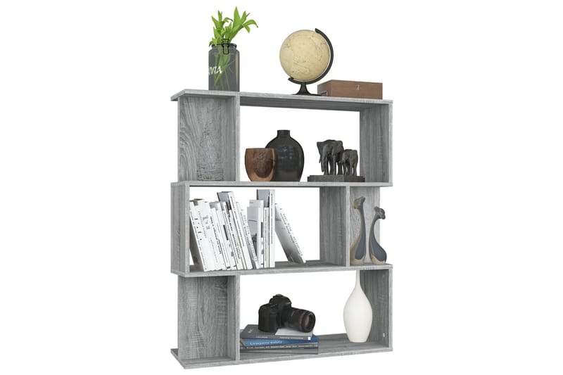 beBasic Bokhylla/Rumsavdelare grå sonoma-ek 80x24x96 cm - Förvaring - Hyllor - Bokhylla