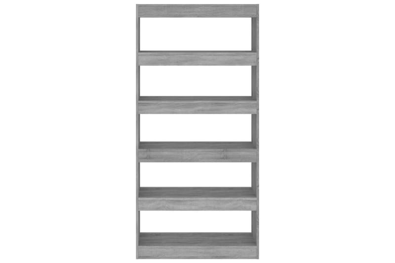 beBasic Bokhylla/Rumsavdelare grå  sonoma-ek 80x30x166 cm spånskiva - Förvaring - Hyllor - Bokhylla