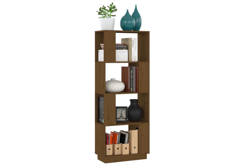 beBasic Bokhylla/rumsavdelare honungsbrun 51x25x132cm massiv furu - Förvaring - Hyllor - Bokhylla