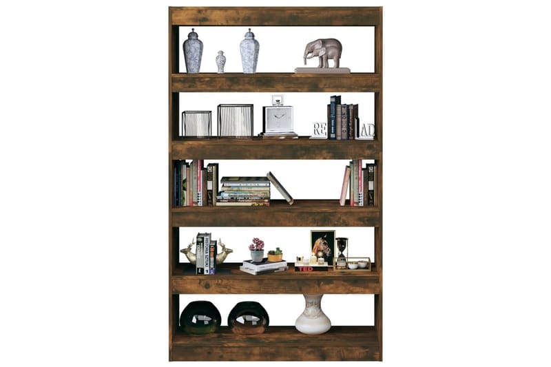 beBasic Bokhylla/Rumsavdelare rökfärgad ek 100x30x166 cm - Förvaring - Hyllor - Bokhylla