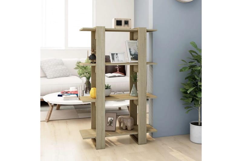 beBasic Bokhylla/rumsavdelare sonoma-ek 80x30x123,5 cm - Förvaring - Hyllor - Bokhylla