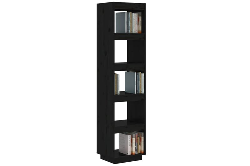 beBasic Bokhylla/rumsavdelare svart 40x35x167 cm massiv furu - Förvaring - Hyllor - Bokhylla