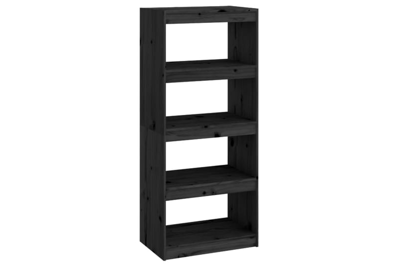 beBasic Bokhylla/rumsavdelare svart 60x30x135,5 cm massiv furu - Förvaring - Hyllor - Bokhylla