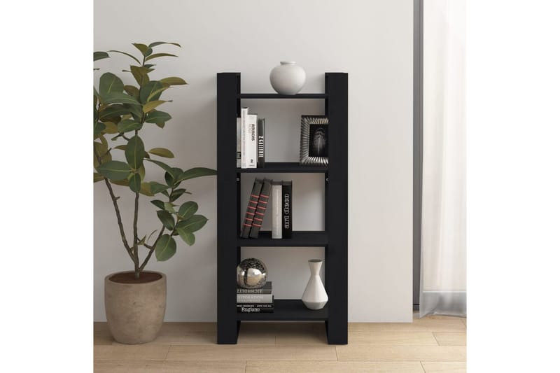 beBasic Bokhylla/Rumsavdelare svart 60x35x125 cm massiv furu - Förvaring - Hyllor - Bokhylla