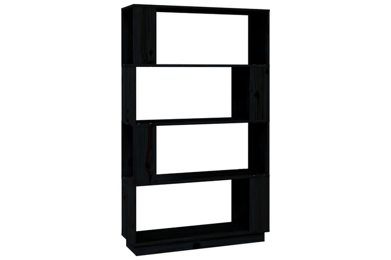 beBasic Bokhylla/rumsavdelare svart 80x25x132 cm massiv furu - Förvaring - Hyllor - Bokhylla