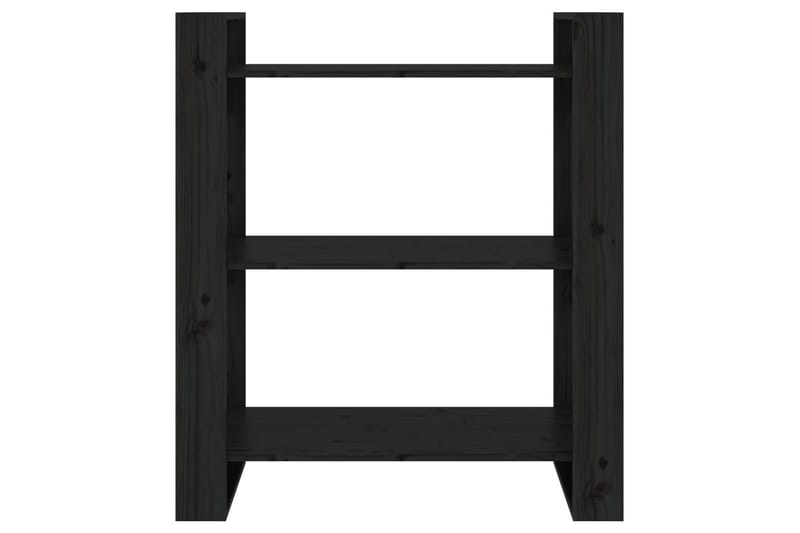 beBasic Bokhylla/rumsavdelare svart 80x35x91 cm massiv furu - Förvaring - Hyllor - Bokhylla