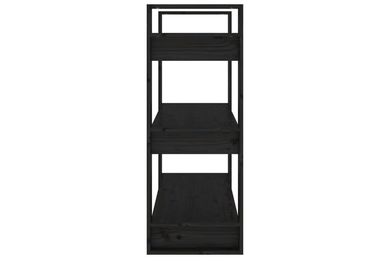 beBasic Bokhylla/rumsavdelare svart 80x35x91 cm massiv furu - Förvaring - Hyllor - Bokhylla