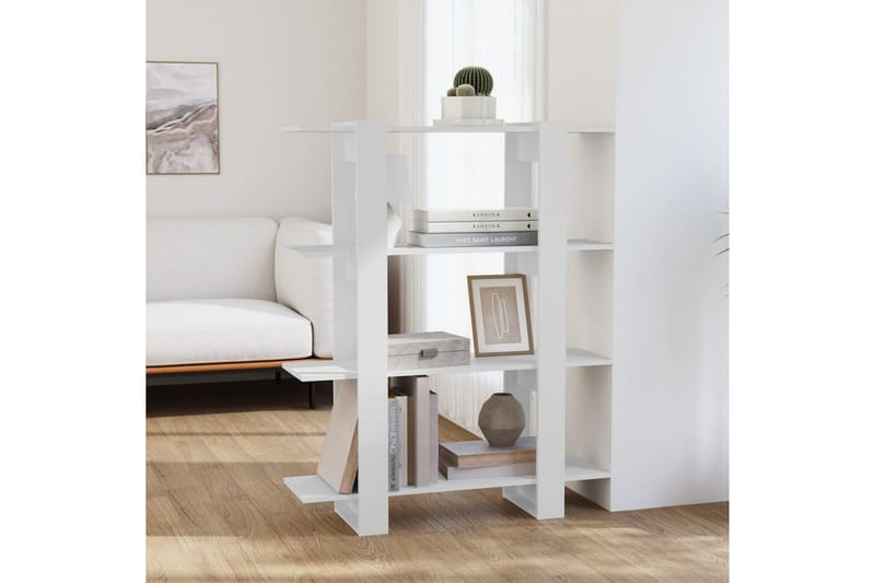 beBasic Bokhylla/rumsavdelare vit 100x30x123,5 cm - Förvaring - Hyllor - Bokhylla