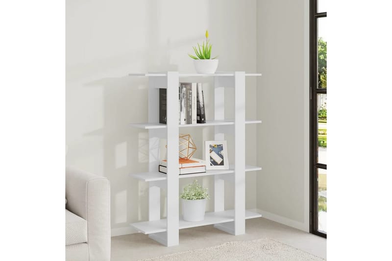 beBasic Bokhylla/rumsavdelare vit 100x30x123,5 cm - Förvaring - Hyllor - Bokhylla