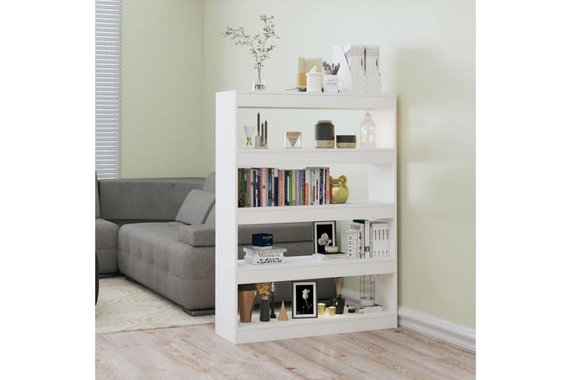 beBasic Bokhylla/Rumsavdelare vit 100x30x135 cm - Förvaring - Hyllor - Bokhylla
