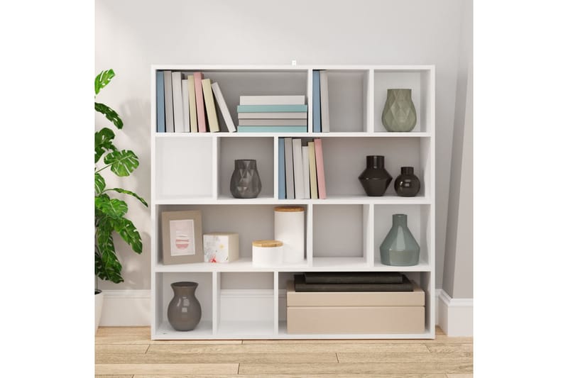beBasic Bokhylla/Rumsavdelare vit 105x24x102 cm - Förvaring - Hyllor - Bokhylla
