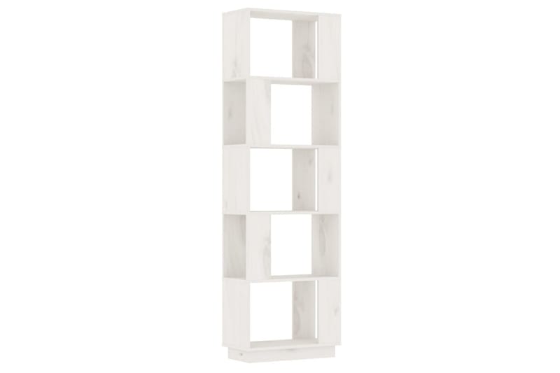 beBasic Bokhylla/rumsavdelare vit 51x25x163,5 cm massiv furu - Förvaring - Hyllor - Bokhylla