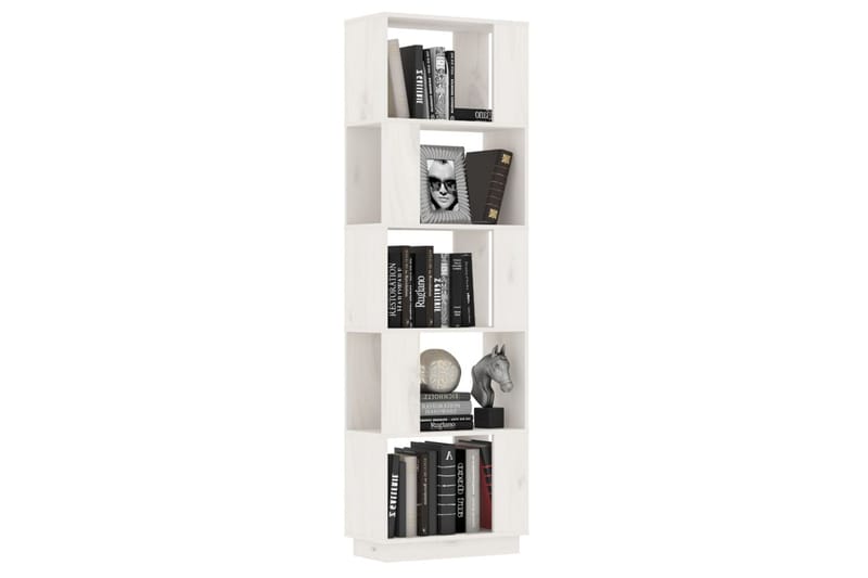 beBasic Bokhylla/rumsavdelare vit 51x25x163,5 cm massiv furu - Förvaring - Hyllor - Bokhylla
