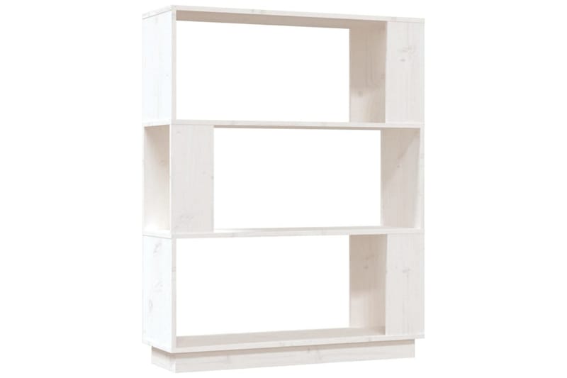beBasic Bokhylla/rumsavdelare vit 80x25x101 cm massiv furu - Förvaring - Hyllor - Bokhylla