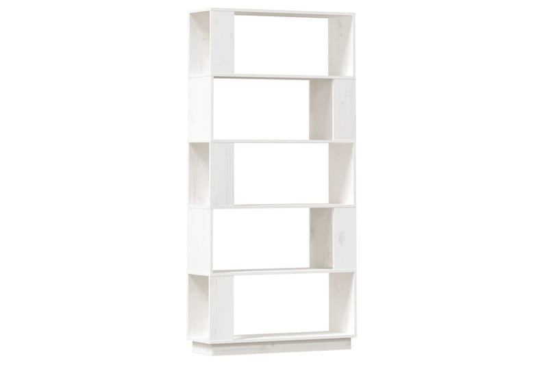 beBasic Bokhylla/rumsavdelare vit 80x25x163,5 cm massiv furu - Förvaring - Hyllor - Bokhylla