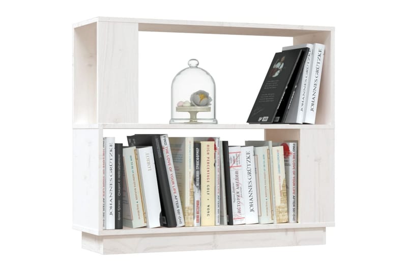 beBasic Bokhylla/rumsavdelare vit 80x25x70 cm massiv furu - Förvaring - Hyllor - Bokhylla