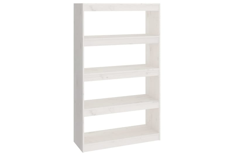 beBasic Bokhylla/rumsavdelare vit 80x30x135,5 cm massiv furu - Förvaring - Hyllor - Bokhylla