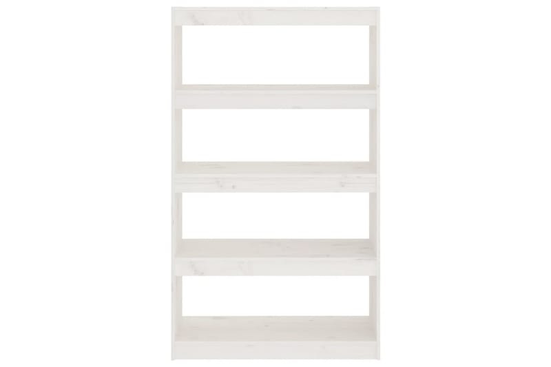 beBasic Bokhylla/rumsavdelare vit 80x30x135,5 cm massiv furu - Förvaring - Hyllor - Bokhylla
