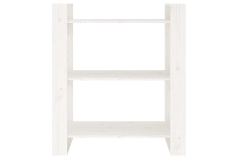 beBasic Bokhylla/rumsavdelare vit 80x35x91 cm massiv furu - Förvaring - Hyllor - Bokhylla