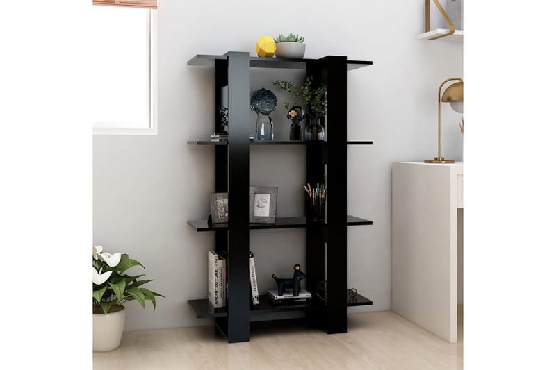 beBasic Bokskåp/rumsavdelare svart 80x30x123,5 cm - Förvaring - Hyllor - Bokhylla