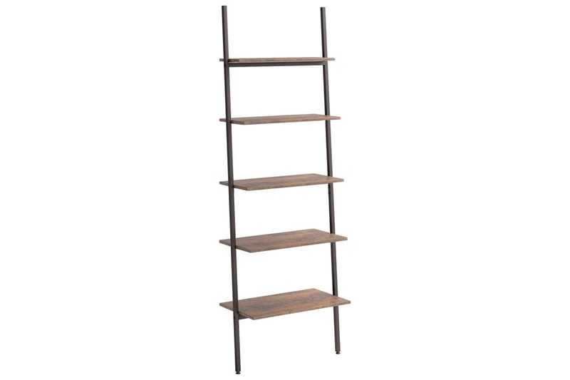 beBasic Hylla 5 hyllplan mörkbrun och svart 64x34x185,5 cm - Förvaring - Hyllor - Bokhylla