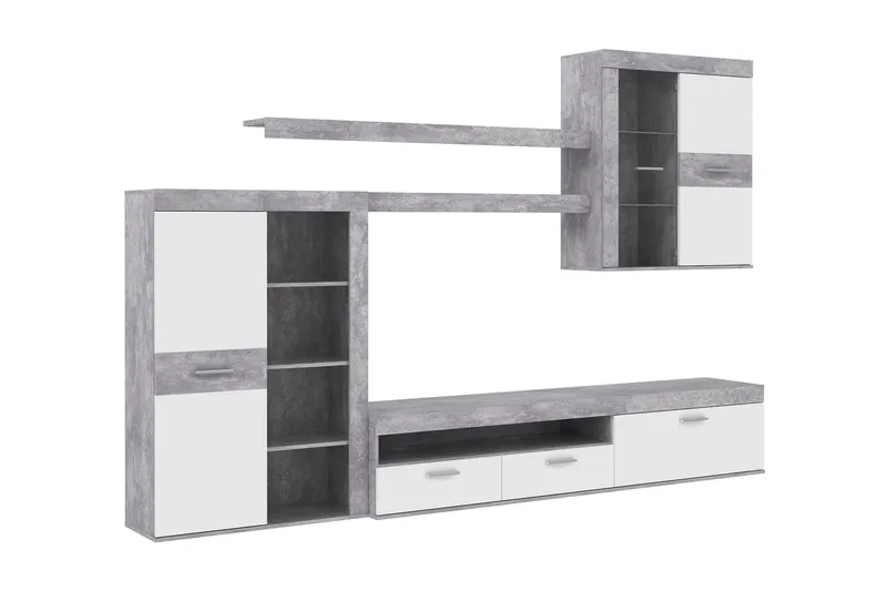 Berrey TV-Möbelset 300 cm, Vit