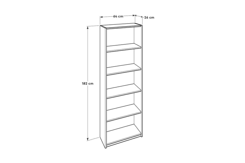 Bokhylla 182x64 cm - Natur - Förvaring - Hyllor - Bokhylla