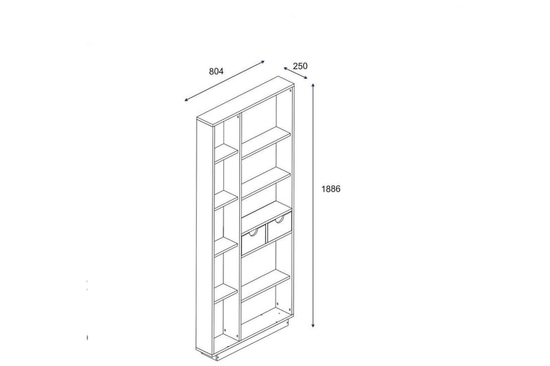 Bokhylla 189x80 cm - Natur - Förvaring - Hyllor - Bokhylla