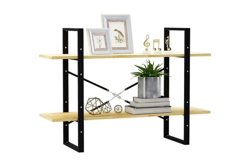 Bokhylla 2 hyllplan 100x30x70 cm massiv furu - Brun - Förvaring - Hyllor - Bokhylla