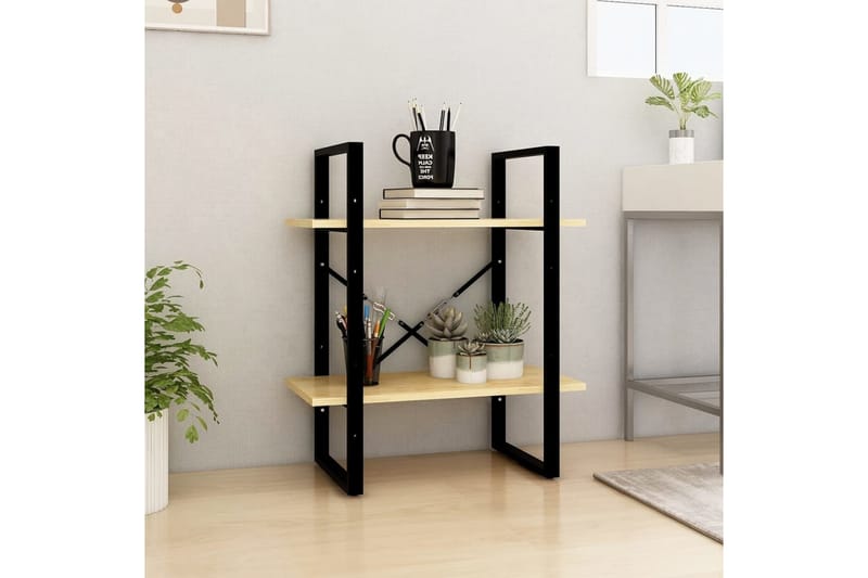 Bokhylla 2 hyllplan 60x30x70 cm massiv furu - Brun - Förvaring - Hyllor - Bokhylla