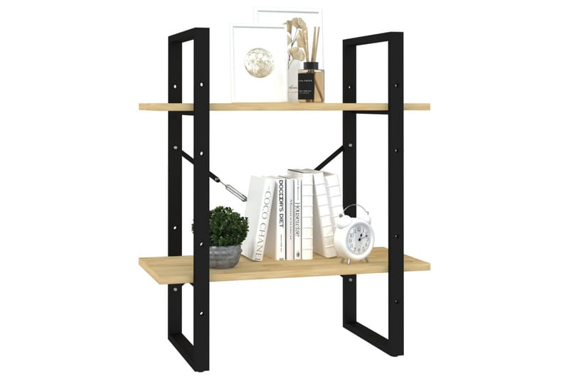 Bokhylla 2 hyllplan 60x30x70 cm massiv furu - Brun - Förvaring - Hyllor - Bokhylla