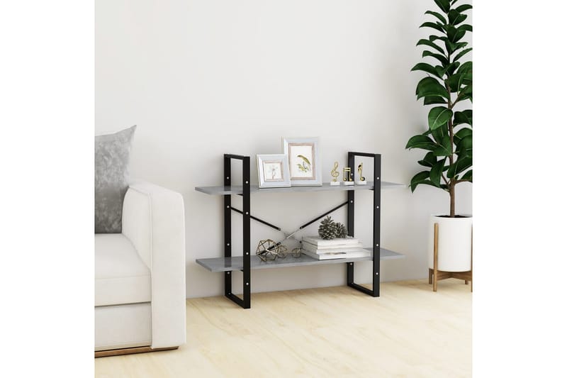 Bokhylla 2 hyllplan betonggrå 100x30x70 cm spånskiva - Betonggrå - Förvaring - Hyllor - Bokhylla