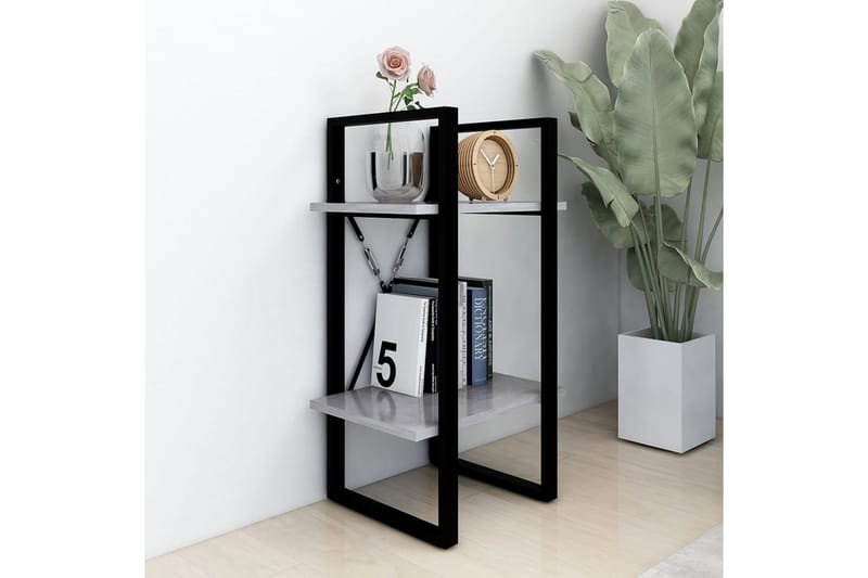 Bokhylla 2 hyllplan betonggrå 40x30x70 cm spånskiva - Betonggrå - Förvaring - Hyllor - Bokhylla