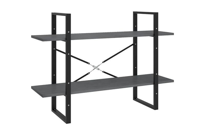 Bokhylla 2 hyllplan grå 100x30x70 cm massiv furu - Grå - Förvaring - Hyllor - Bokhylla