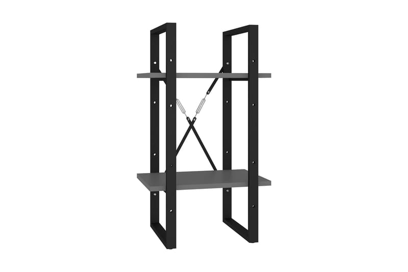 Bokhylla 2 hyllplan grå 40x30x70 cm spånskiva - Grå - Förvaring - Hyllor - Bokhylla