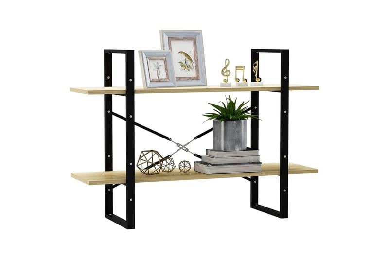 Bokhylla 2 hyllplan sonoma-ek 100x30x70 cm spånskiva - Ek - Förvaring - Hyllor - Bokhylla