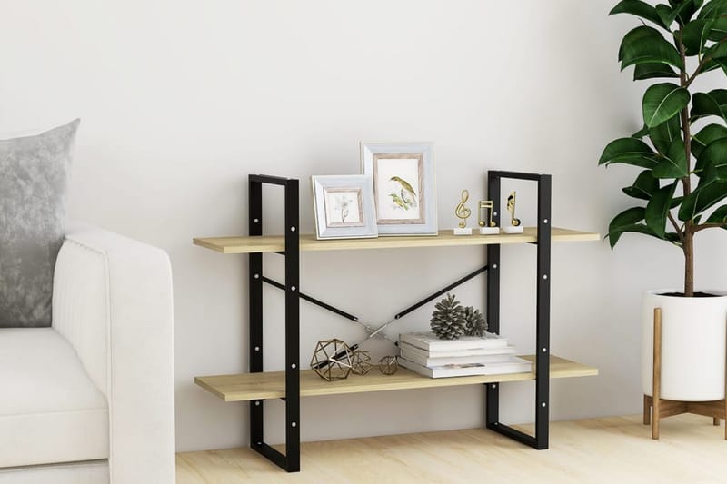 Bokhylla 2 hyllplan sonoma-ek 100x30x70 cm spånskiva - Ek - Förvaring - Hyllor - Bokhylla